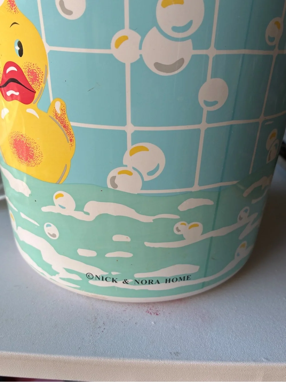 Rubber Ducky Bubbies in a tub Tile tubWaste Basket, trash can